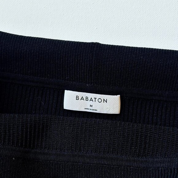 Babaton Aritzia Sculpt Knit Black Ribbed Off Shoulder Top - Picture 7 of 7